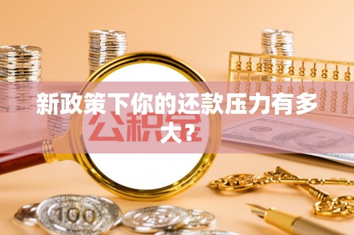 曲周新政策下你的还款压力有多大？
